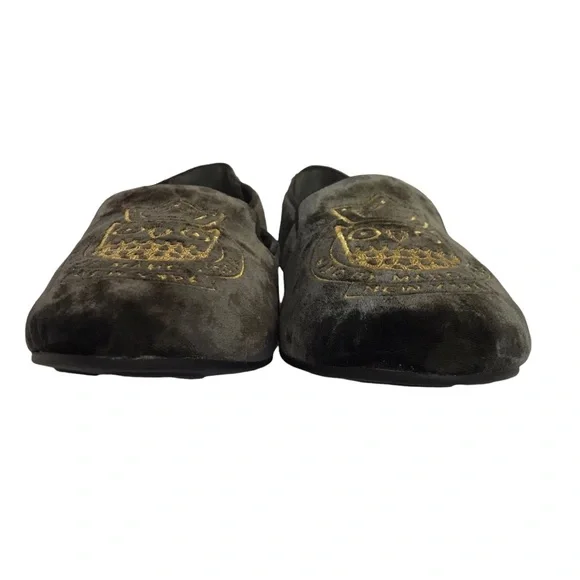 MARC BY MARC JACOBS Black Velvet Owl Smoking Slipper - Picture 8 of 14